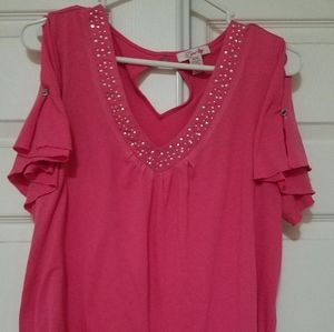 Size 14-16 or XL pink with sparkles top